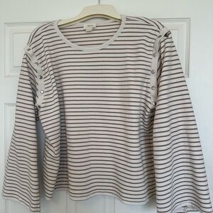 Anthropologie Maeve Brown and
Cream Striped Top